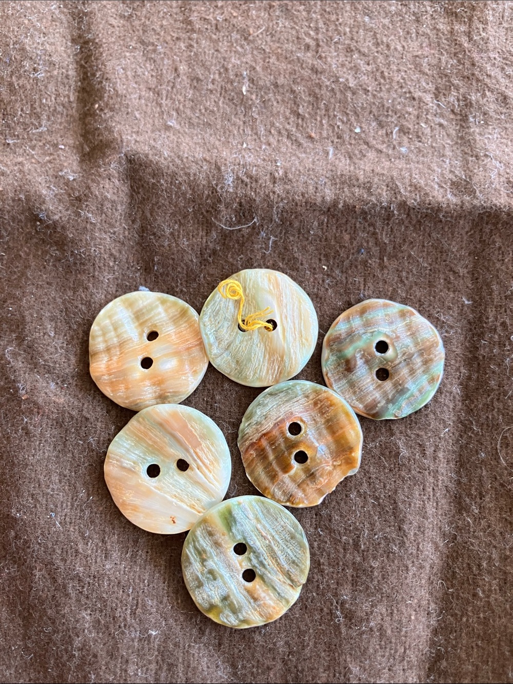 Iridescent Mother of Pearl Buttons - Set of 6 - Picture 2 of 2
